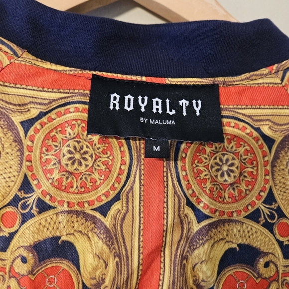 Royalty By Maluma Men's Reversible Multicolor Kaleidoscope Bomber Jacket Medium. - Picture 9 of 15